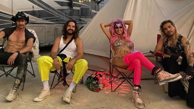 Фото - 49-летняя Хайди Клум в бикини и розовых гетрах снялась на рок-фестивале
