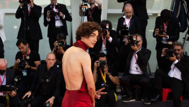 Фото - Актер Тимоти Шаламе в костюме с открытой спиной появился на красной дорожке в Венеции